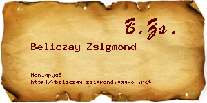 Beliczay Zsigmond névjegykártya