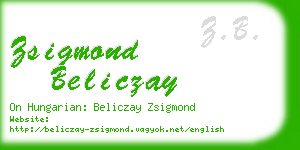 zsigmond beliczay business card